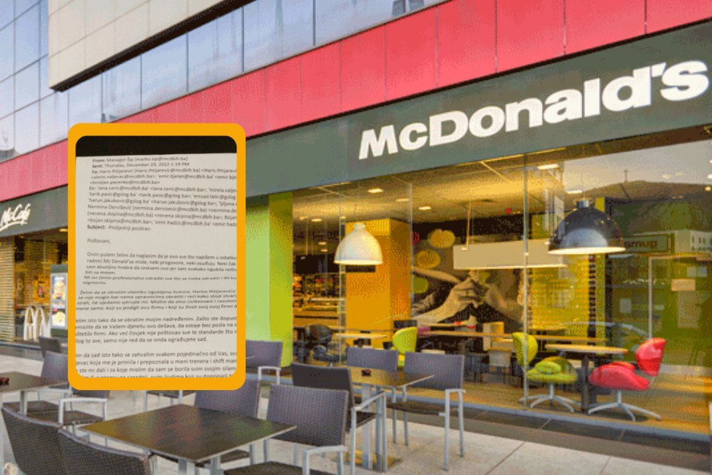 McDonalds Mostar pismo