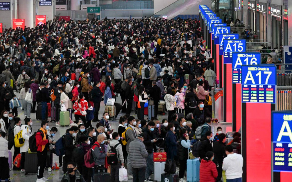 Kina covid zračna luka gužva