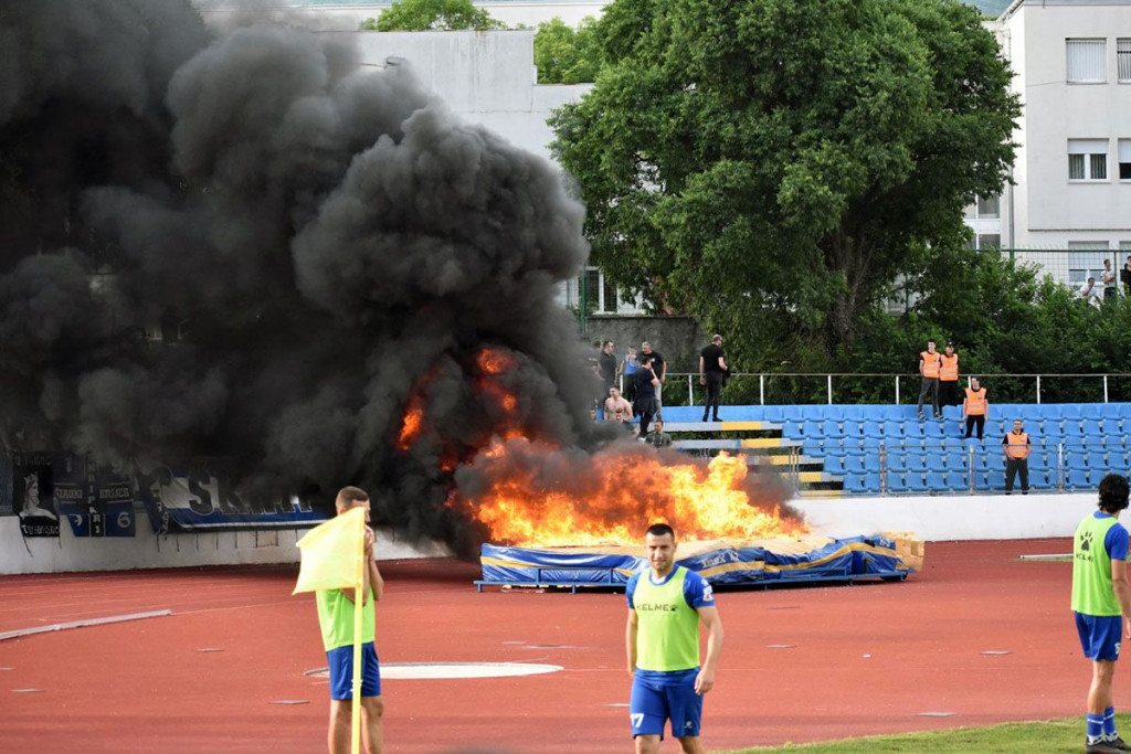 Navijači Širokog Brijega požar stadion Trebinje