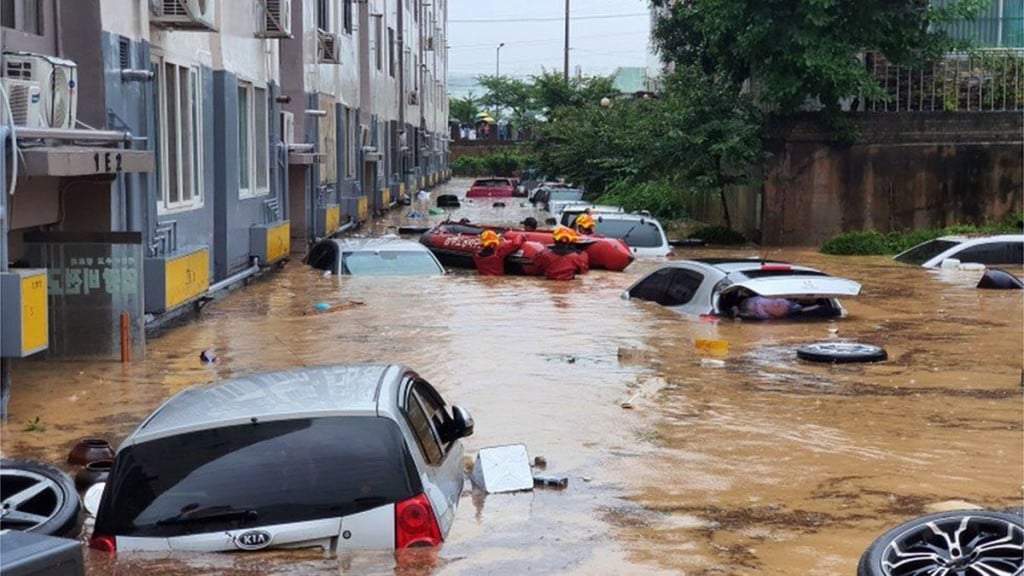Južna Koreja poplava