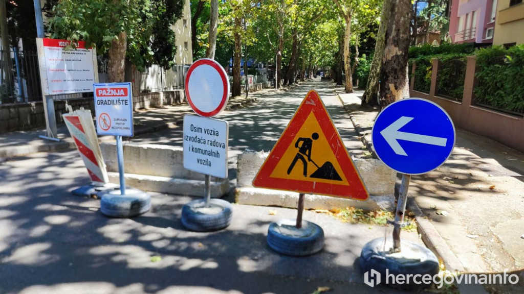 radovi na putu,ulica kralja petra kresimira,Mostar,rondo,Bijeli Brijeg