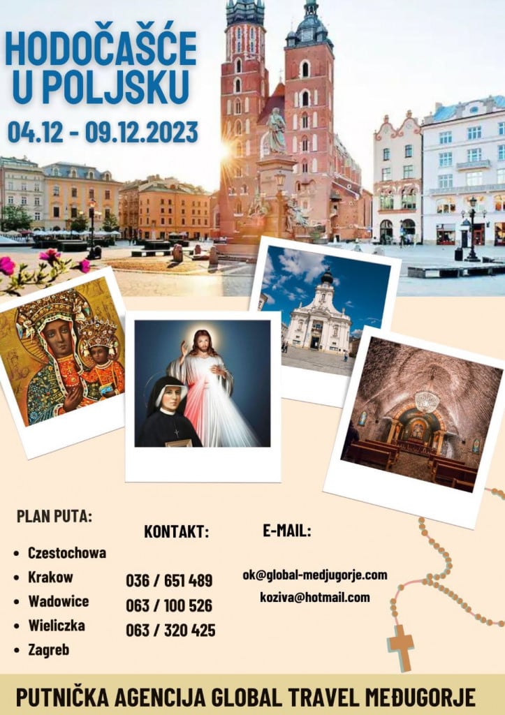 Putnička agencija Global Travel – Međugorje organizira ''Hodočašće u Poljsku'' 