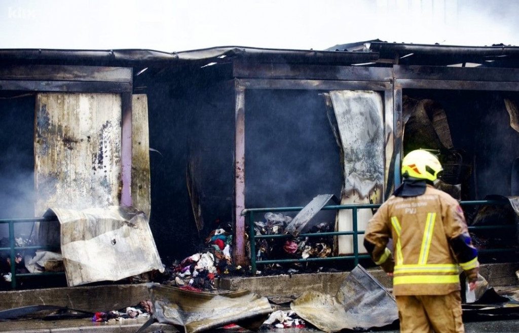 Požar na pijaci Kvadrant u Sarajevu