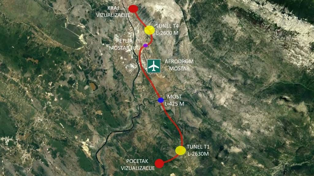 koridor Vc južno od Mostara