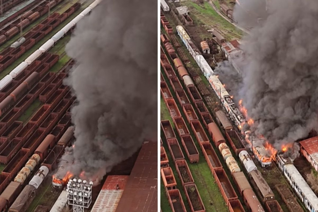 Požar na željezničkom kolodvoru u Doboju