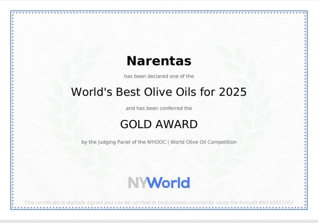 Maslinovo ulje brenda Narentas osvojilo zlato na natjecanju u New Yorku