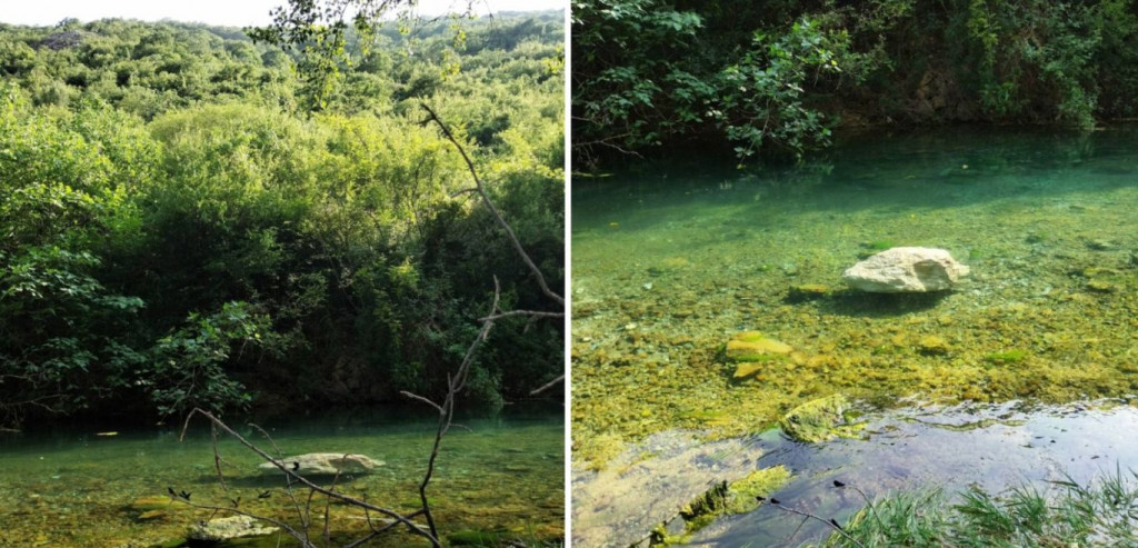 Kamene gromade s Komanjeg brda u koritu Bregave
