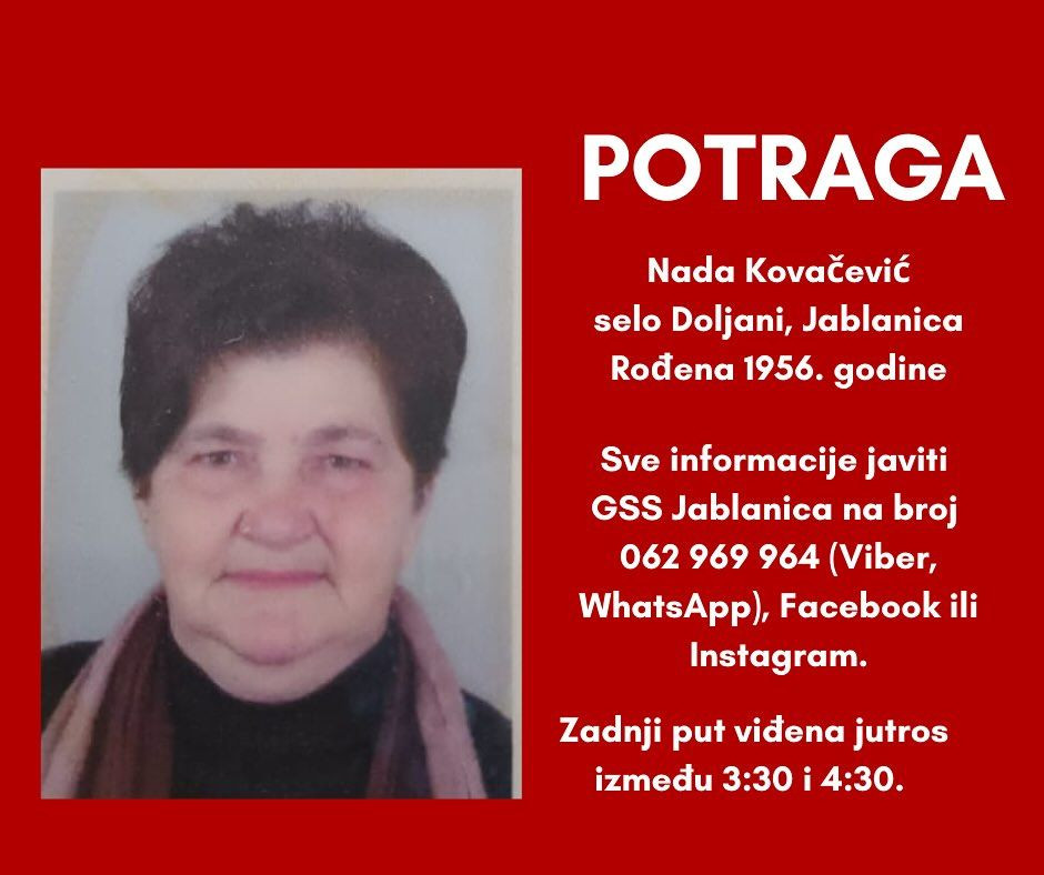 potraga Nada Kovačević